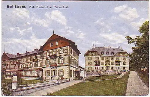 18212 Ak Bad Steben Kurhotel und Parkschloß 1920