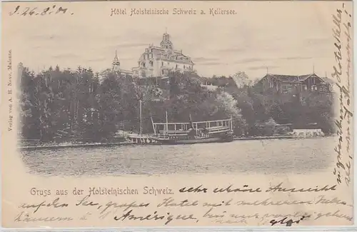 18198 Ak Gruss aus der Holsteinischen Schweiz Hotel am Kellersee um 1900