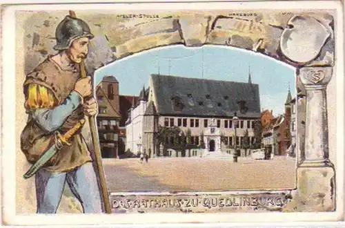 18184 Ak l'Hôtel de Ville à Quedlinburg vers 1920