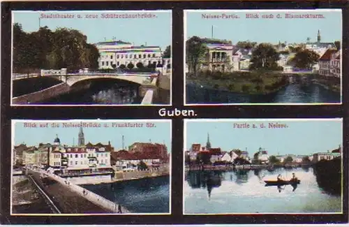 18177 Mehrbild Ak GubenSchützenhausbrücke usw. 1915