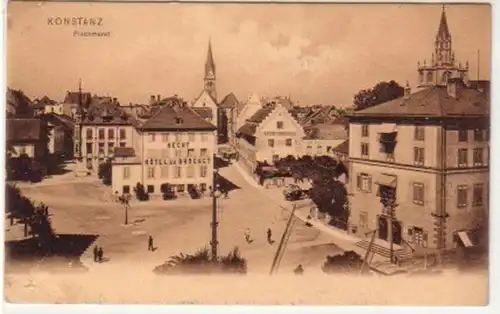 18178 Ak Konstance Fischmarkt avec Hotel du Brochet 1905
