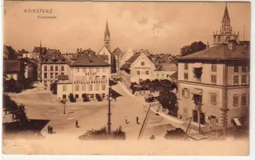 18178 Ak Konstanz Fischmarkt mit Hotel du Brochet 1905