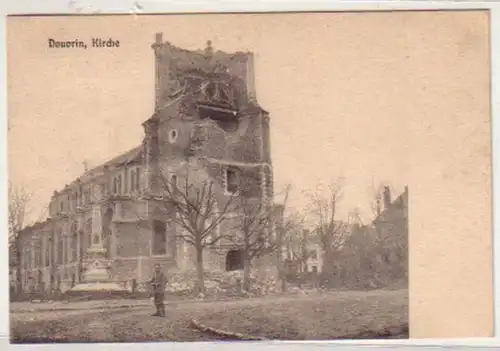 18158 Ak Douvrin Kirche in Frankreich um 1915