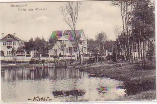 18151 Ak Hermsdorf Partie am Waldsee 1917
