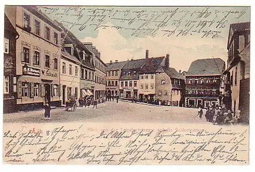 18139 Ak Rochlitz Leipziger und Schloss-Strasse 1904