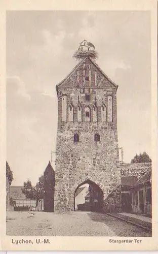 18126 Ak Lychen U.-M. Stargarder Porte avec cigogne vers 1910