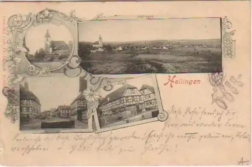 18078 Multi-image Ak Gruss de Hellingen en porte 1899