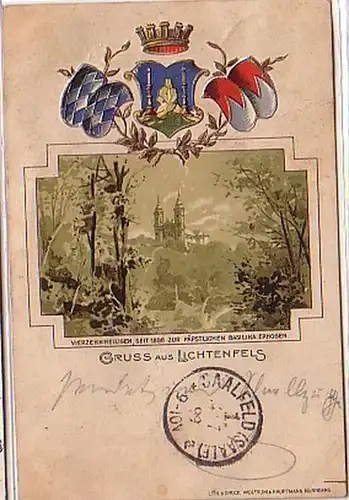 18064 Präge Ak Gruss aus Lichtenfels 1899