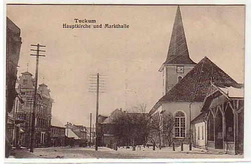 18061 Feldpost Ak Tuckum Eglise principale et marché hall1916
