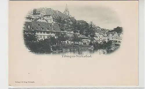 18055 Ak Tübingen Neckarbad Totalansicht um 1900