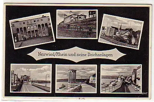 18045 Ak Neuwied Rhein und seine Deichanlagen 1940