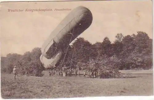 18003 Ak Westlicher Kriegsschauplatz Fesselballon 1917