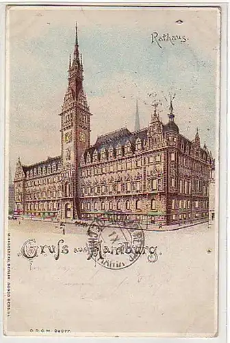 17979 Arrêt contre la lumière Ak Salutation de Hambourg 1898