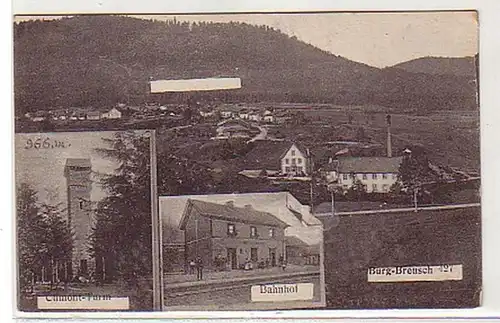 17973 Feldpost Ak Burg Breusch Bahnhof im Elsass 1916