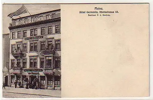 17974 Ak Mayence Hotel Germania Rheinstrasse vers 1910