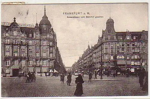 17938 Ak Frankfurt am M. Kaiserstrasse der Bahnhof 1907