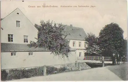 17906 Ak Gruß aus Niederfrohna Restauration 1913