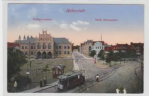 17899 Ak Halberstadt städtische Badeanstalt 1915