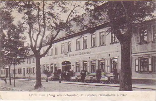 17896 Ak Hasselfelde Hotel zum König von Schweden 1911