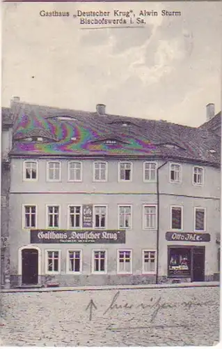 17879 Ak Bischofswerda Gasthaus "Deutscher Krug" 1928