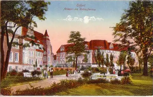 17847 Ak Erfurt Anlagen am Krämpferring 1928