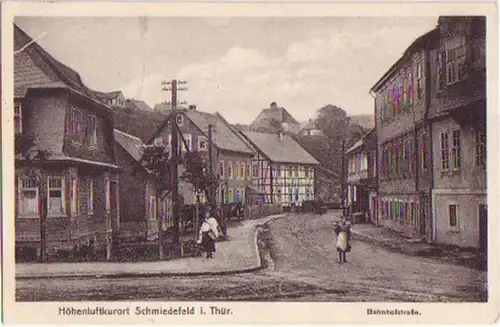 17798 Ak Schmiedefeld in Thüringen Bahnhofstraße 1931