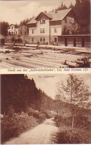 17791 Ak Gruß aus der Zellwaldschänke bei Nossen 1931