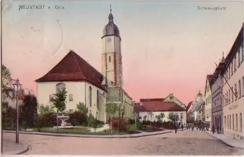 17767 Ak Neustadt a. Orla Thüringen Schlossplatz 1908