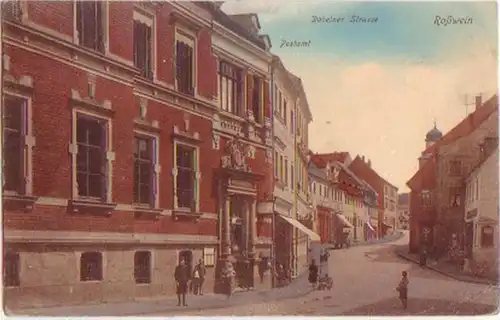 17765 Ak Roßwein Döbelner Straße Postamt 1913
