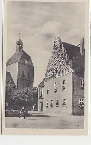 17752 Ak Mühlberg (Elbe) Eglise féminine avec hôtel de ville 1940