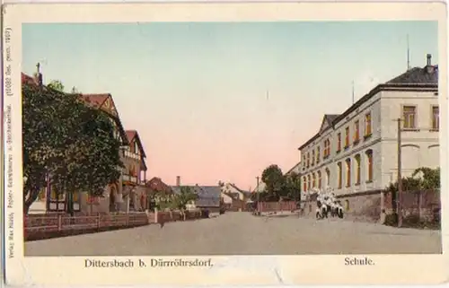 17719 Ak Dittersbach bei Dürrröhrsdorf Schule 1908