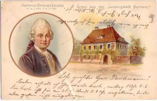 17701 Ak Gruß aus der Lessingstadt Kamenz 1905