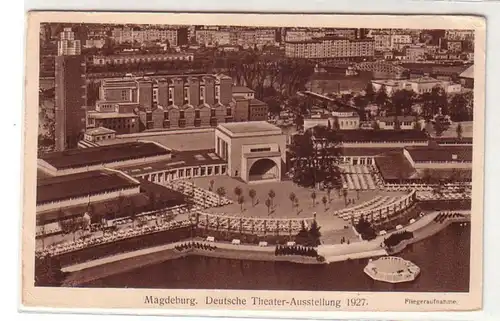 17693 Ak Magdeburg Exposition allemande de théâtre 1927 Vue aérienne