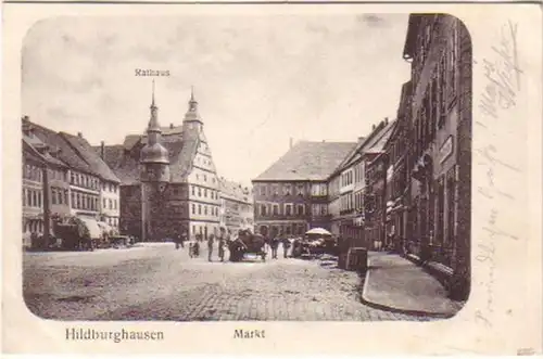 17629 Ak Hildburghausen marché avec hôtel de ville 1907