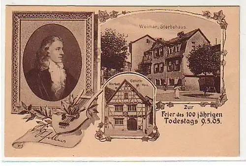 17626 Mehrbild Ak Weimar Schillers Sterbehaus 1905