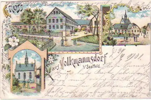 17622 Ak Lithographie Gruss aus Volkmannsdorf 1901