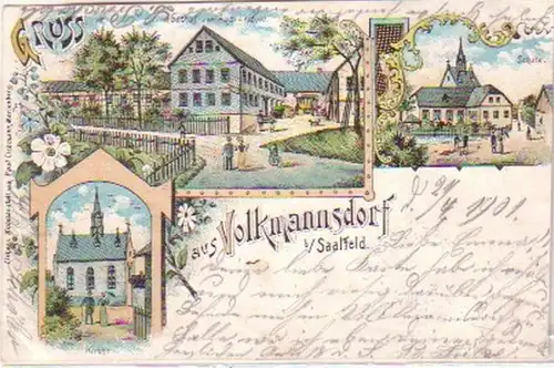 17622 Ak Lithographie Gruss von Volkmannsdorf 1901