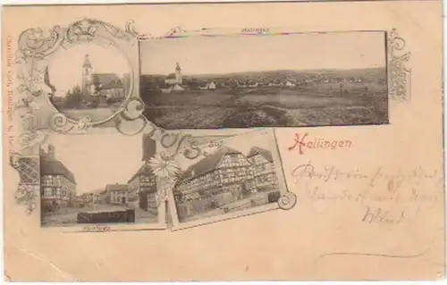 17619 Multi-image Ak Gruss de Hellingen en porte 1899