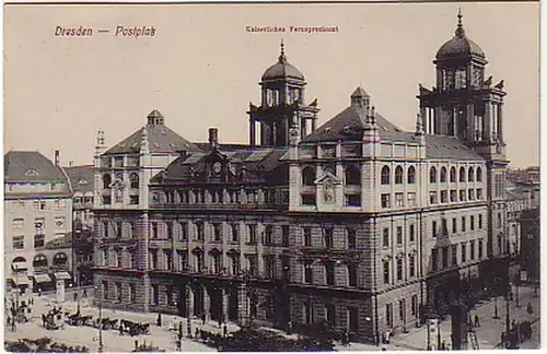17574 Ak Dresden Postplatz Fernsprechamt um 1910