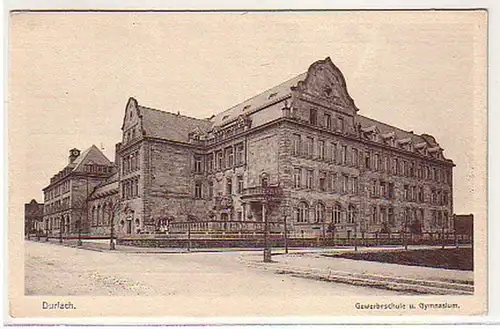 17550 Ak Durlach Gewerbeschule u. Gymnasium um 1920