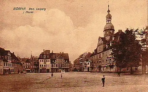 17528 Ak Borna Bez. Leipzig Markt 1918