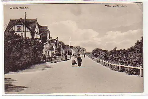 17509 Ak Warnemünde Villen am Strande 1916