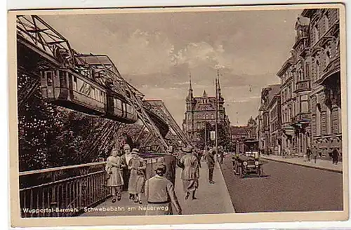 17497 Ak Wuppertal Barmen Schwebebahn am Neuerweg 1937