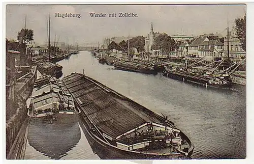 17487 Ak Magdeburg Werder mit Zollelbe um 1910
