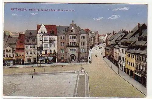 17478 Ak Mittweida Marktplatz mit Rochlitzer Strasse