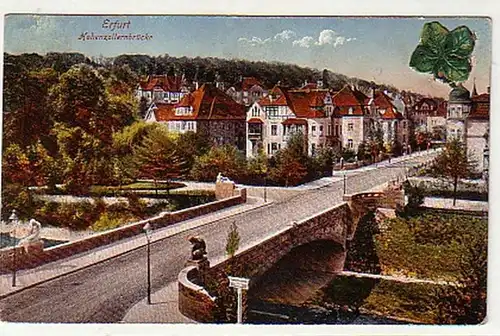 17473 Ak Erfurt Hohenzollernbrücke 1918