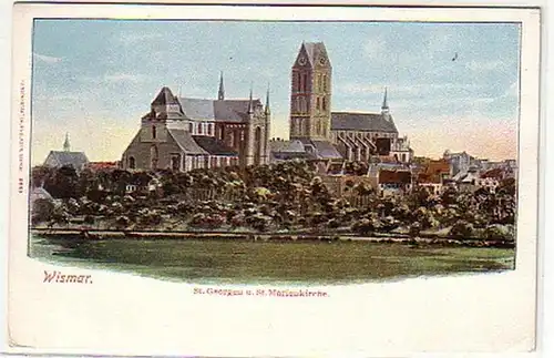 17447 Ak Wismar St.Georgen & St Marienkirche vers 1900
