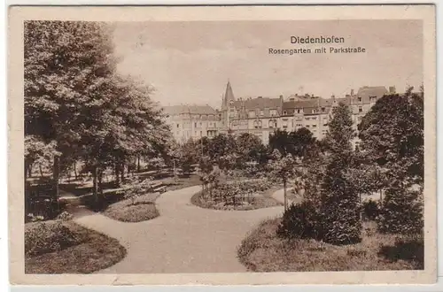 17443 Ak Diedenhofen in Lothringen Rosengarten mit Parkstraße 1916