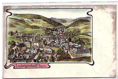 17409 Ak Ludwigstadt in Bayern Totalansicht 1904