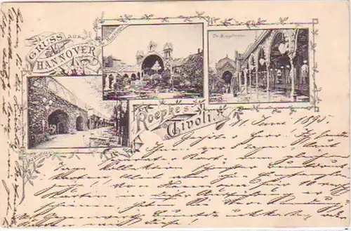 17390 Ak Gruss aus Hannover Roepkes Tivoli 1895
